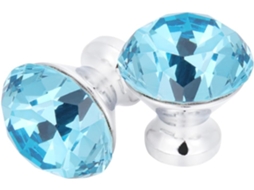 Puxador De Cristal Homoyoyo, Conjunto De 2 Peças, Para Porta De Armário Ou Gaveta, Com Furo Único, Na Cor Cristal Azul