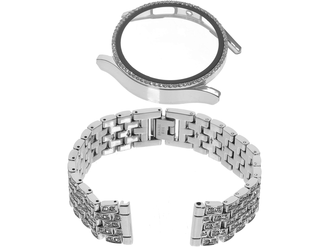 Pulseira E Caixa De Relógio Com Diamantes, Metal Decorativa Strass,