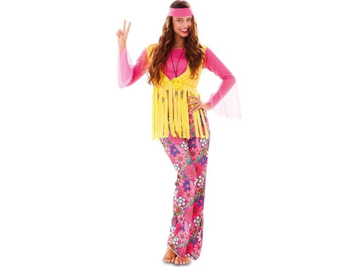 Fato de Mulher DISFRAZZES Hippie Rosa (Tam: S)