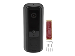 Campainha com vídeo First sem fio 720p Wi-Fi, detecção humana, visão noturna, preta