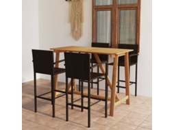 Pcs Conjunto De Bar Para Jardim Castanho Dkd Home Decor