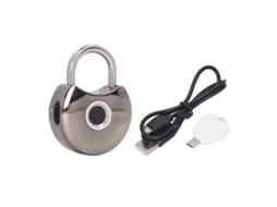 Cadeado Inteligente Com Impressão Digital Usb Chave Preto À Prova D'água E Poeira Smart Lock
