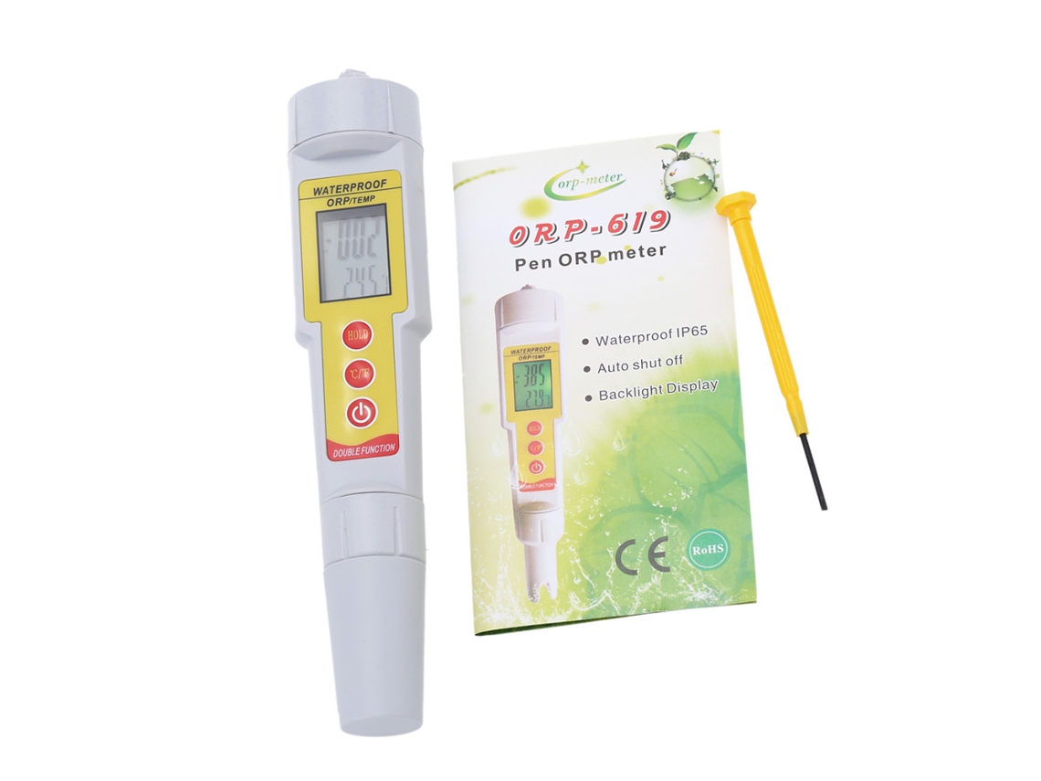 Medidor de Orp/Temp Portátil com LCD Backlit para Água Potável, Aquários, Piscinas YURU S/MARCA