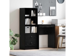 Vidaxl Mesa Com Gaveta Com Prateleira 2 Pcs Carvalho Preto