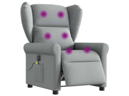 Electric Massage Recliner Chair, Electric Massage Recliner Chairs Vidaxl Cinzeto Tecido