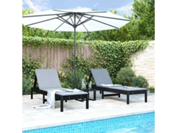 Vidaxl Espreguiçadeiras 2 Pcs 199,5x60x74 Cm Pinho Maciço Preto