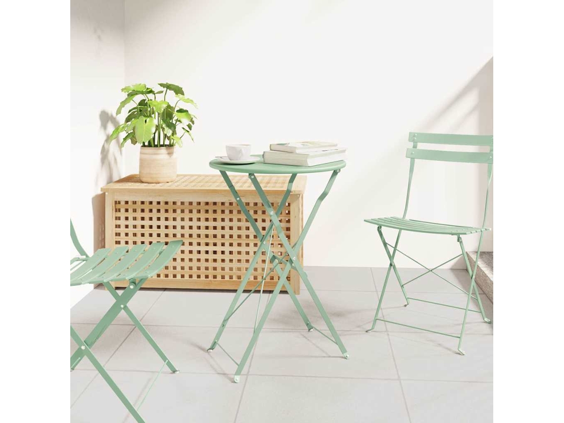 Vidaxl Mesa De Esplanada Verde Menta Claro Ø 50 X 71 Cm
