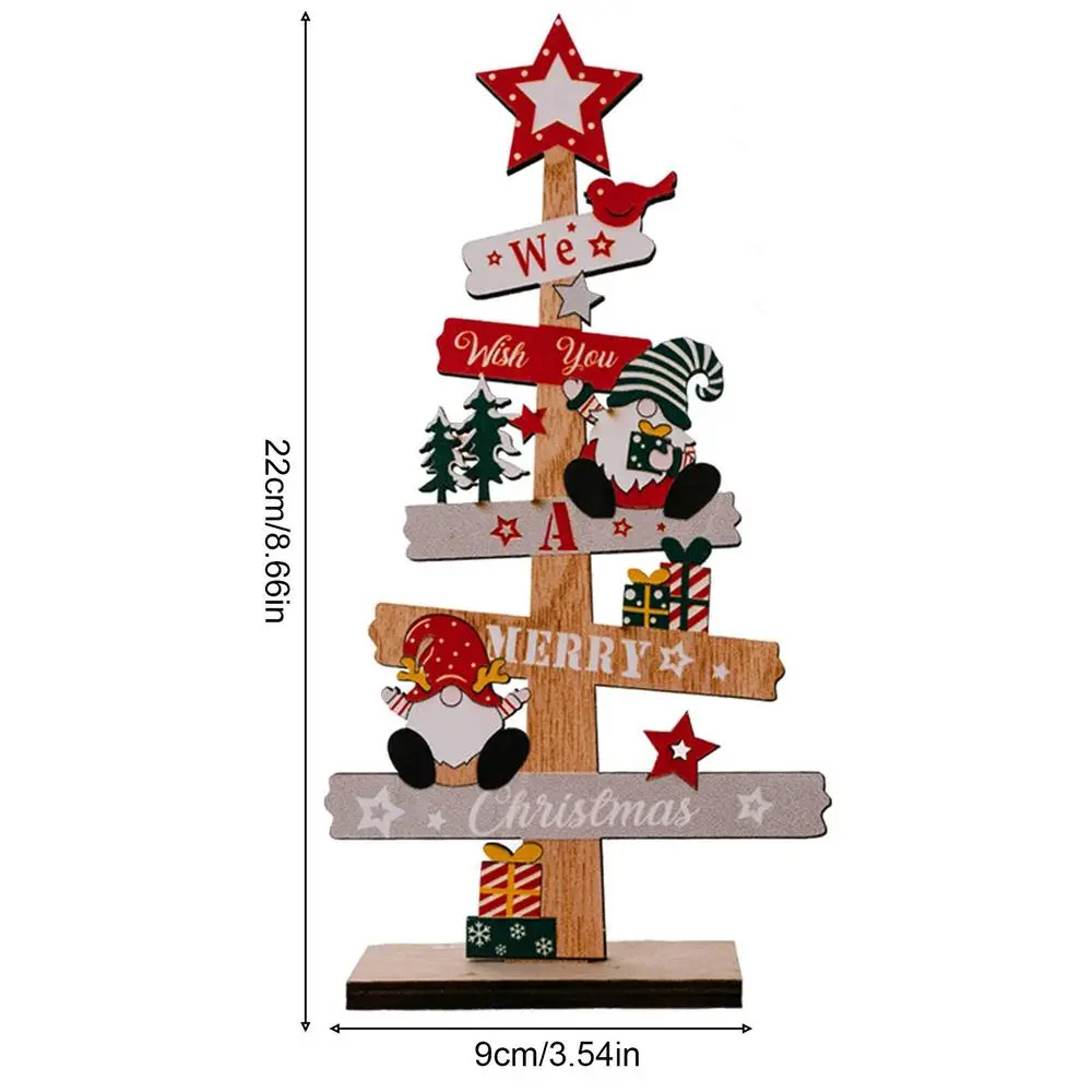 Árvore De Natal De Mesa Com Papai Noel, Decoração Faça Você Mesmo, Placa De Madeira Com Enfeites Natalinos.-aquaforge