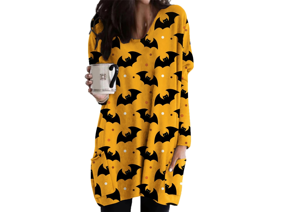 Sudadera De Halloween Para Mulher Com Manga Longa, Gola Redonda E Bolsos Tipo 1 S
