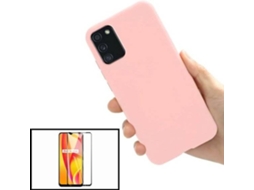 Capa + Película Samsung Galaxy A02s PHONECARE Silicone Líquido Rosa