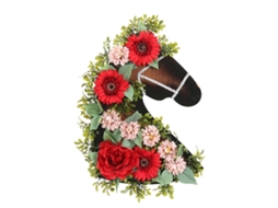 Ramillete Artificial Cabeça Cavalo Porta Principal Decoração Festiva