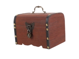 Caixa Armazenamento Vintage com Fechadura, Caixa de Joias e Cofrinho Portátil para Casa e Viagem