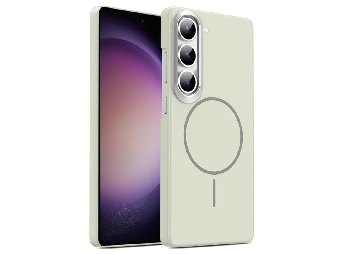 Capa Para Samsung Galaxy S23 5g Fina Circular Magsafe À Prova De Choque Dourada Em Policarbonato Cinza Titânio