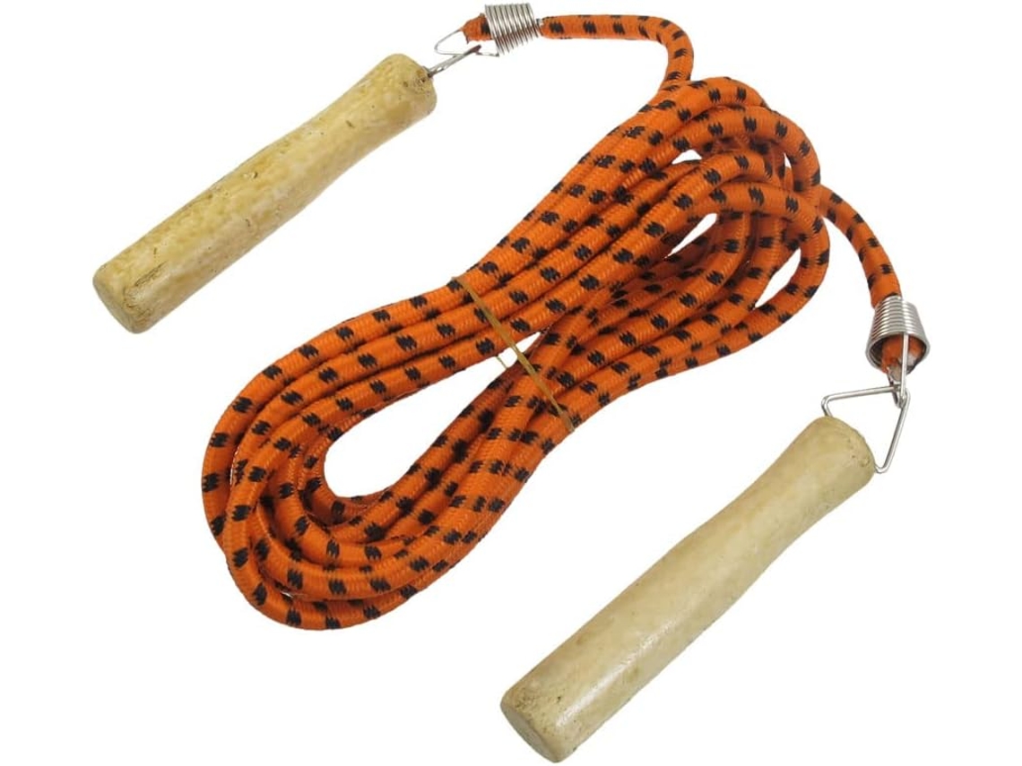 Corda De Pular Ruilogod Bege E Laranja Com Cabo Madeira Revestimento Borracha Em Nylon, 5 Metros 16, 4 Pés Id A14 814 950cfa
