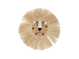 Decoração de Parede de Palha de Leão e Tigre Tecida à Mão