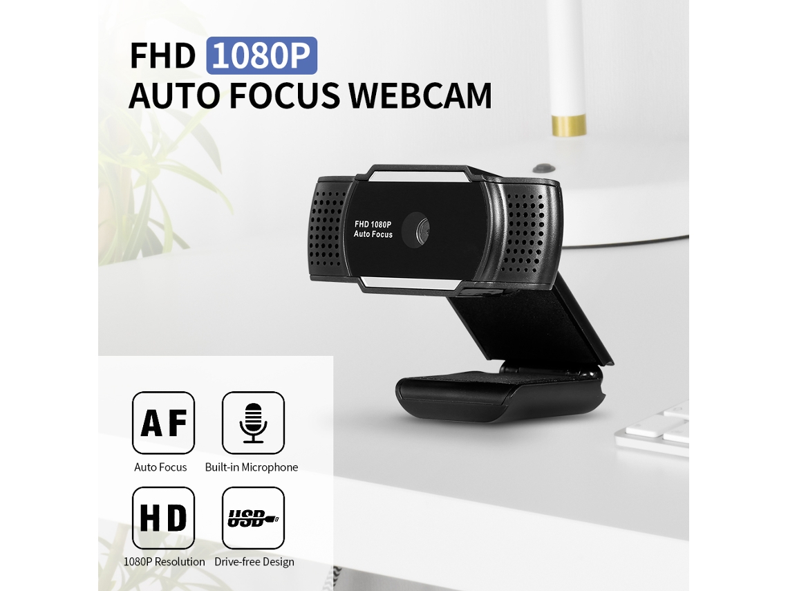 Câmera Web LAXISCREED 1080p com Foco Automático