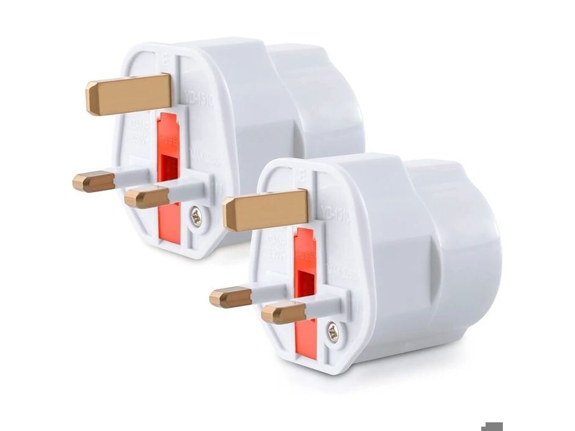 Adaptador De Tomada Duplo Para Reino Unido, Schuko Tipo G, Compatível Com Tomadas França E Reino Unido, Adaptador De Viagem Compacto, Compatível