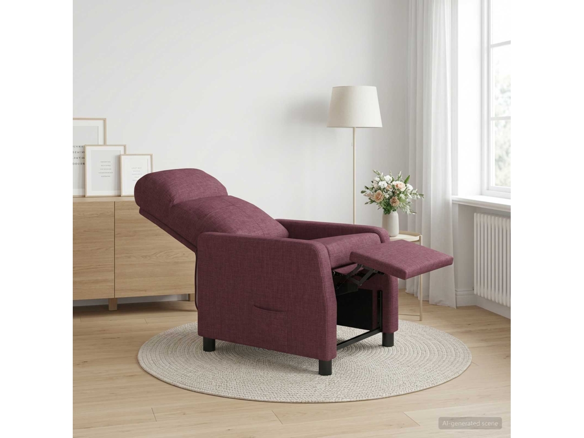 Vidaxl Reclinável Roxo Tecido