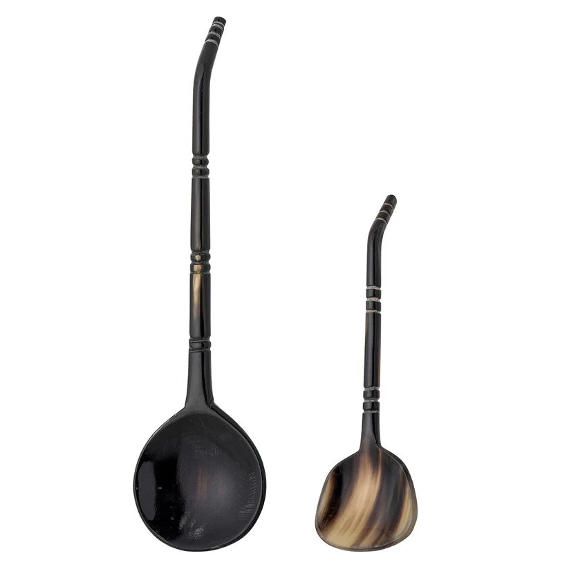 Set 2 Cucchiai Da Portata Avelin Corno Naturale Bloomingville