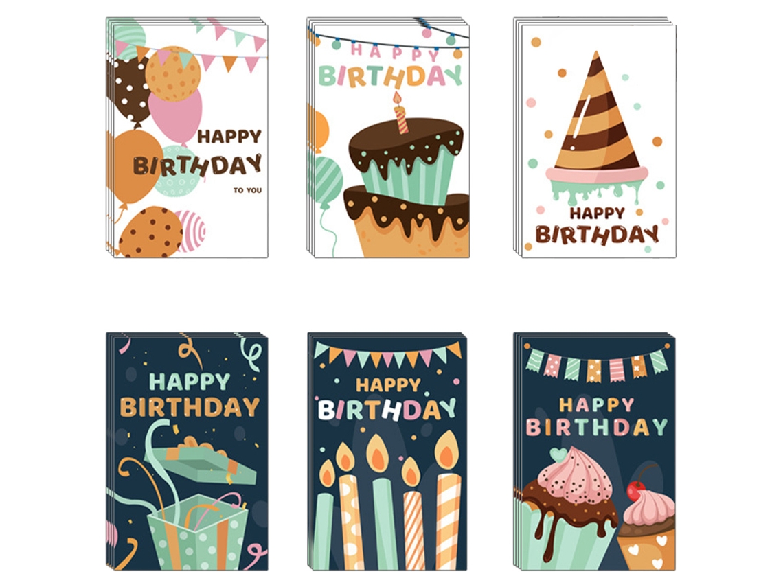 Cartão de Aniversário Cartão Dobrável com Mensagem de Feliz Aniversário NEVEANCE
