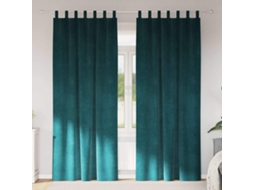 Vidaxl Cortinas Opacas 2 Pcs Verde Escuro 140 X 225 Cm Veludo