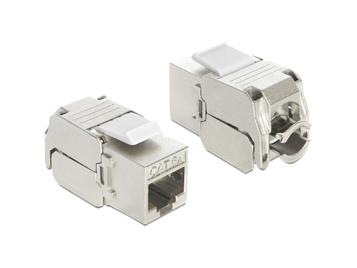 Módulo De Tomada De Rede Blindada Cat6a, Conector Keystone Para Instalação De Cabeamento De Rede No Local.