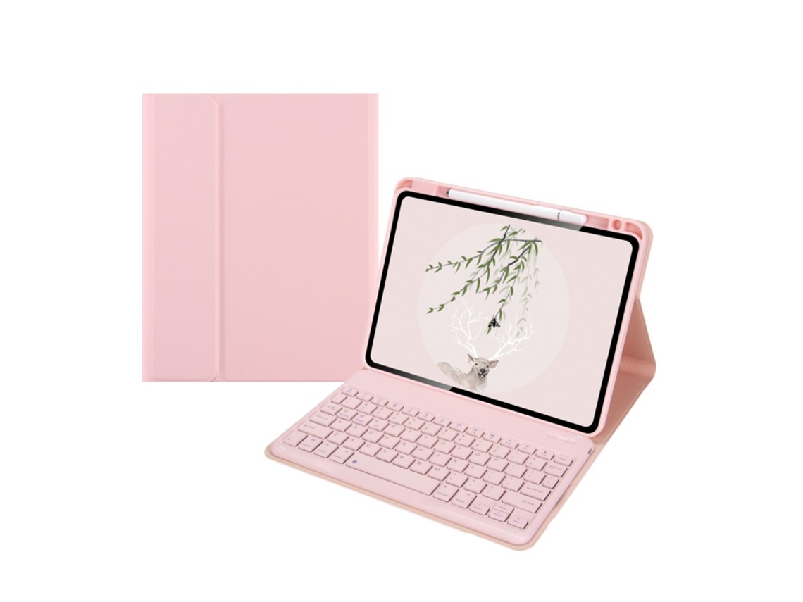Elysve Capa Com Teclado Bluetooth Magnético Para Xiaomi Pad 6/6pro 11 Polegadas, Cor Rosa