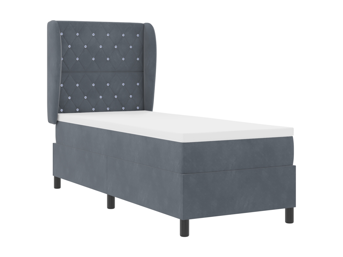 Conjunto 1 Cama Box Vidaxl Cinzento Veludo (200 X 80 Cm)