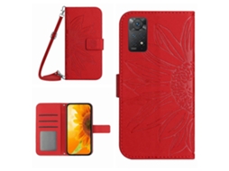 Capa De Celular Flip Em Couro Sintético Com Estampa De Girassol E Toque Suave Para Xiaomi Redmi Note 11 Global / Note 11s, Com Cordão.