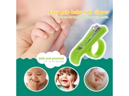Mali tesoura de Unhas para Bebê Segura com Grip Fácil Aço Inoxidável Infantil Verde