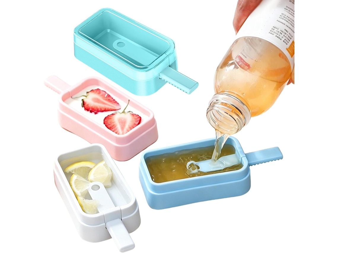 Formas De Picolé Com Tampas, 4 Peças, Silicone, Fáceis De Usar