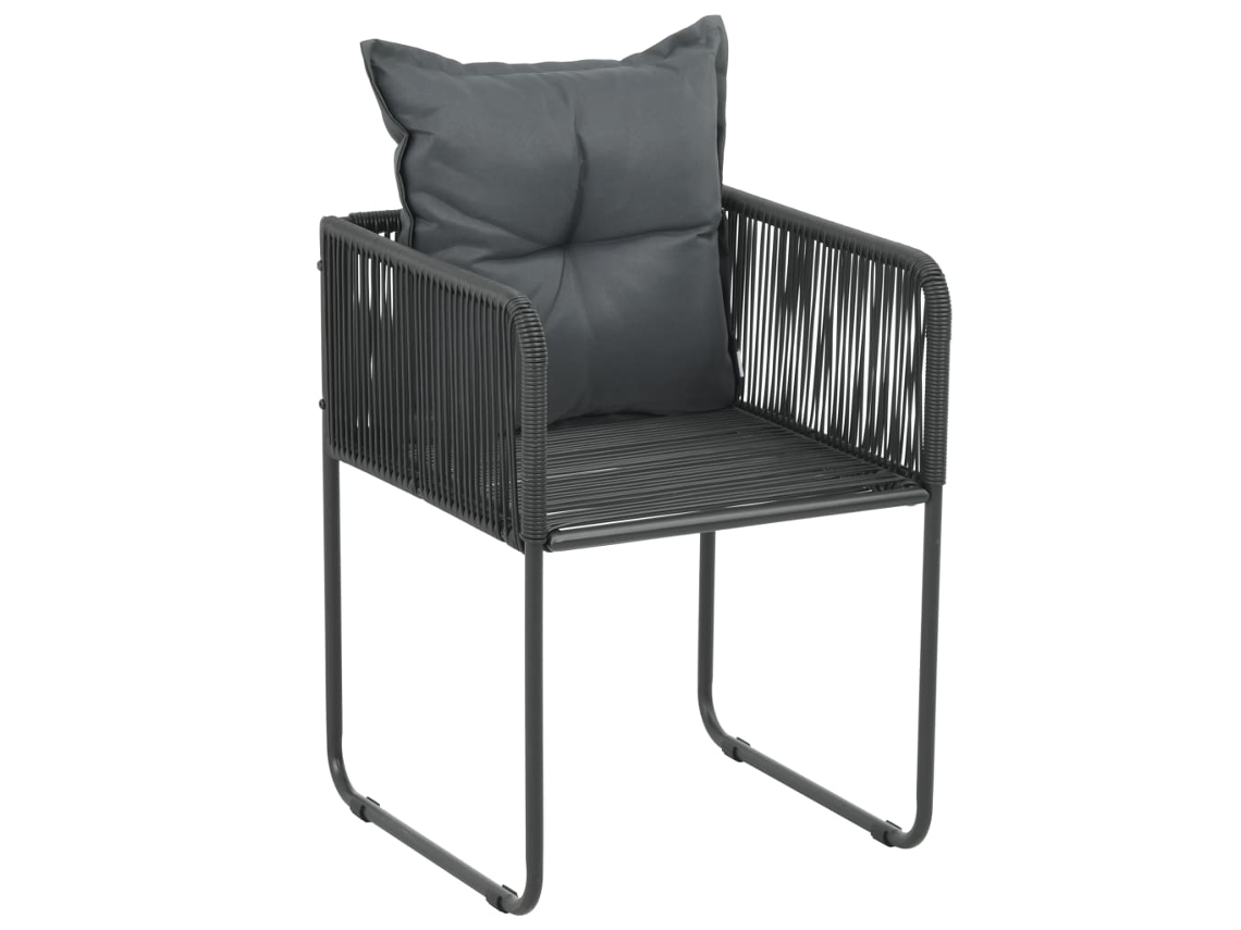 Maison Exclusive - Cadeiras De Exterior 6 Pcs C/ Almofadões Vime Pe Preto