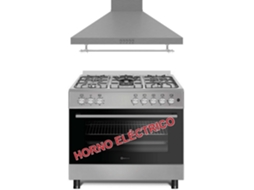 Pack Combo Fogão Solthermic F9l50e5i Inox Panoramica Forno Electrico Exaustor 90 Inox