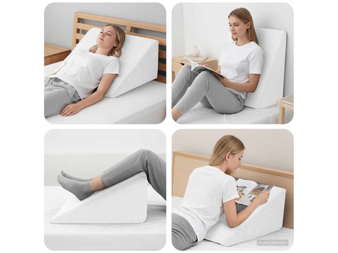 Vidaxl Travesseiro Para As Pernas 60 X 50 X 30 Cm Macio Branco