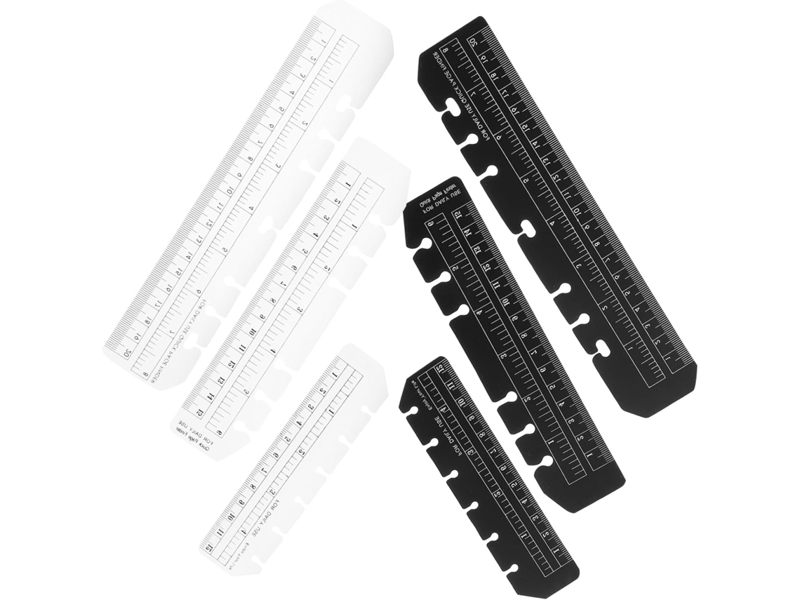 Régua de página portátil, 12 peças, PP preto, marcador de página prático