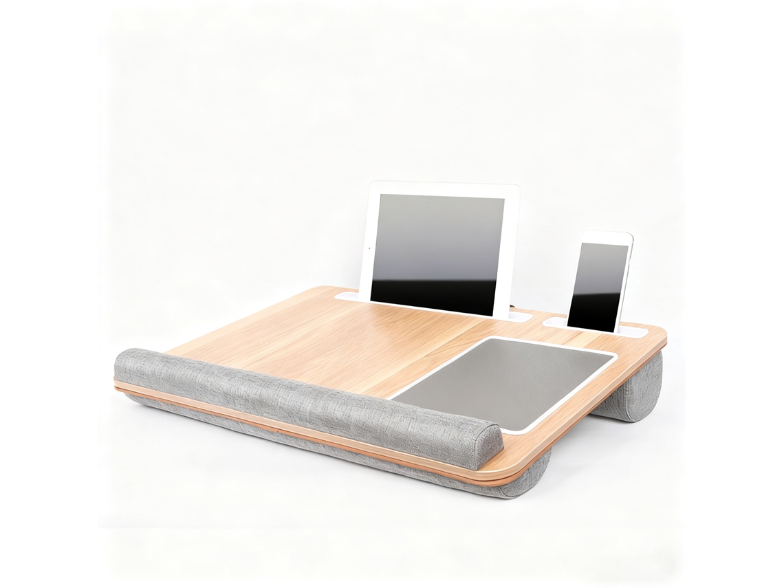 Mesa portátil para laptop Lazy Tomtop, bambu e madeira, uso no colo ou carro