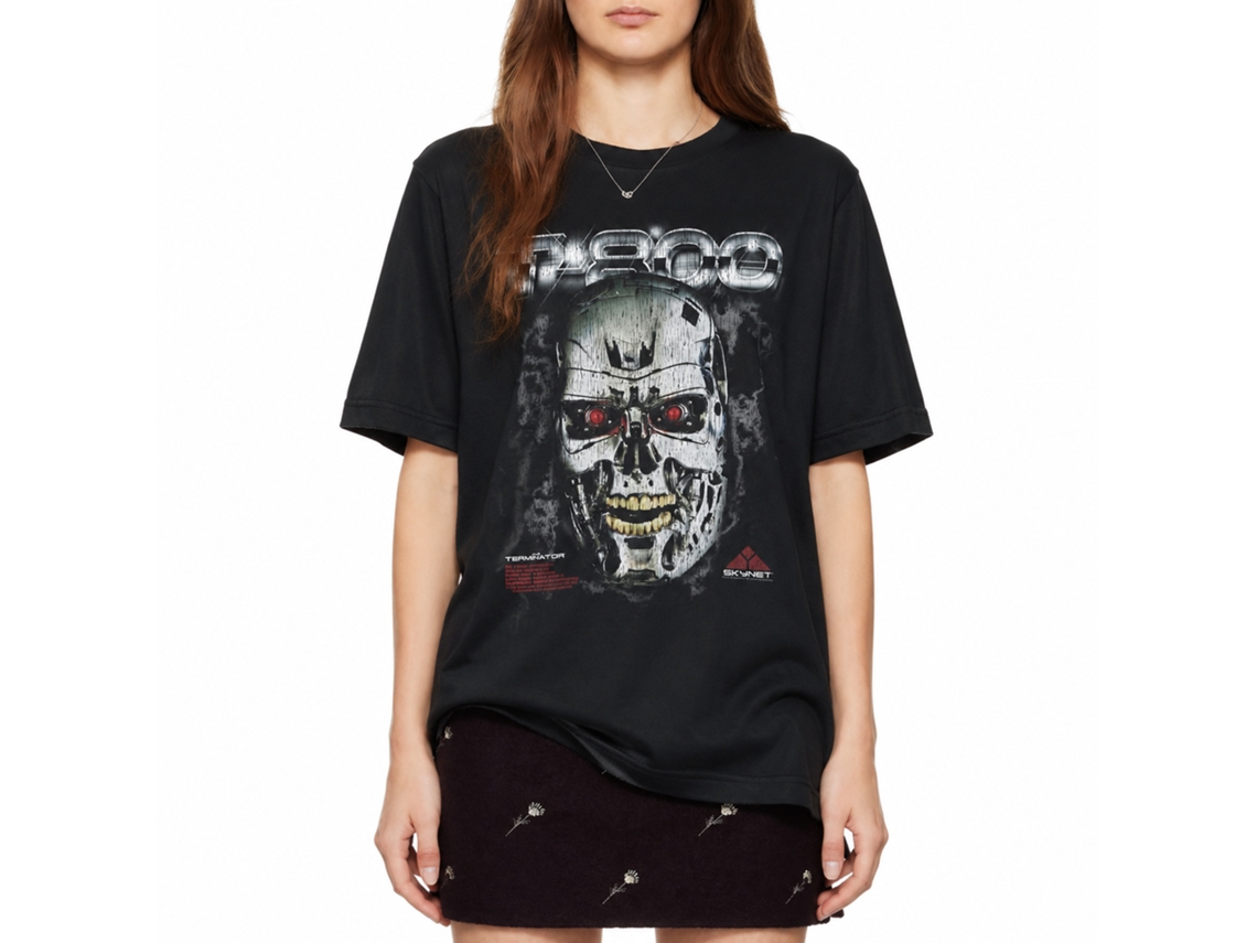 Rockinstone Terminator T 800 Endo Skull Smoke T-shirt Size:xxxl