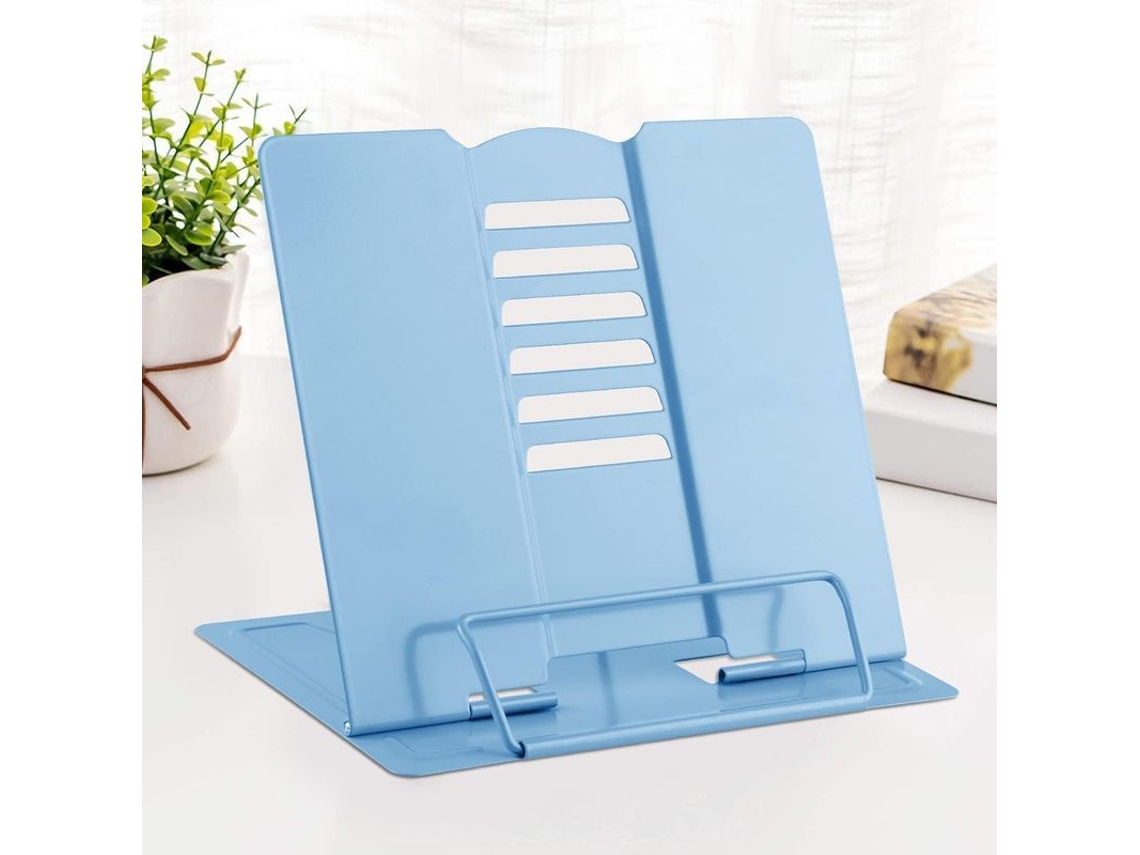 Soporte De Livros Ajustável Para Textos Metal Leve Plegável Com 6 Posições Para Cozinha, Escritório, Escola