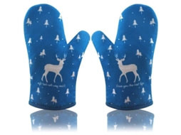 Luvas De Forno 2025 Resistentes Ao Calor, Antiderrapantes, Duráveis, Para Cozinha E Assado, Tamanho 18x28 Cm, Cor Azul E Cinza