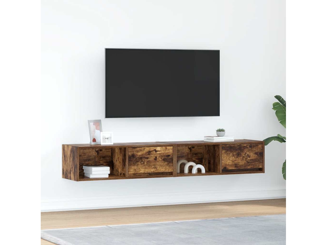 Vidaxl Móveis de Tv 2pcs 80x31x25,5cm Deriv. Madeira Carvalho Fumado
