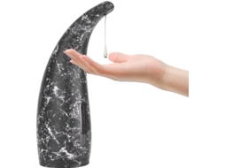 Dispensador De Sabão Automático - 300 Ml - Infravermelho - Mármore Preto - Higiênico - Vidro Transparente - Máquina De Sabão Automática
