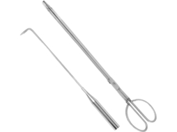 Pinça Para Atiçar Lenha Imikeya, 2 Peças, Em Aço Inoxidável, Utensílio Para Lareira E Fogueira, Gancho Resistente