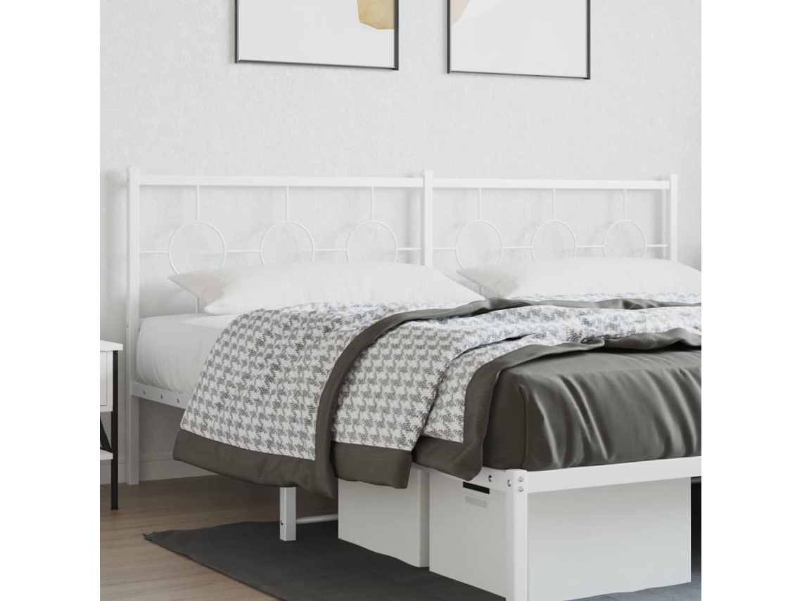 Vidaxl Cabeceira De Substituição 200 Cm Metal Branco