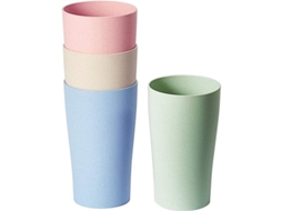 2026 taza Desechable Reutilizable de Paja de Trigo 13 Oz, Set de 4, Resistente, Lavavajillas Y Microondas