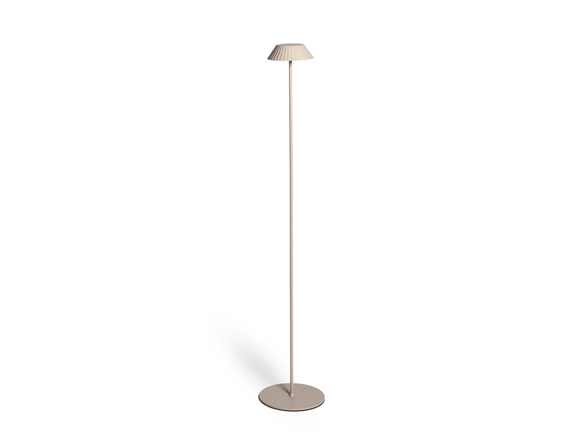 Candeeiro De Pé Led Portátil Para Exterior Com Bateria Usb Recarregável Em Metal Hoima Bege