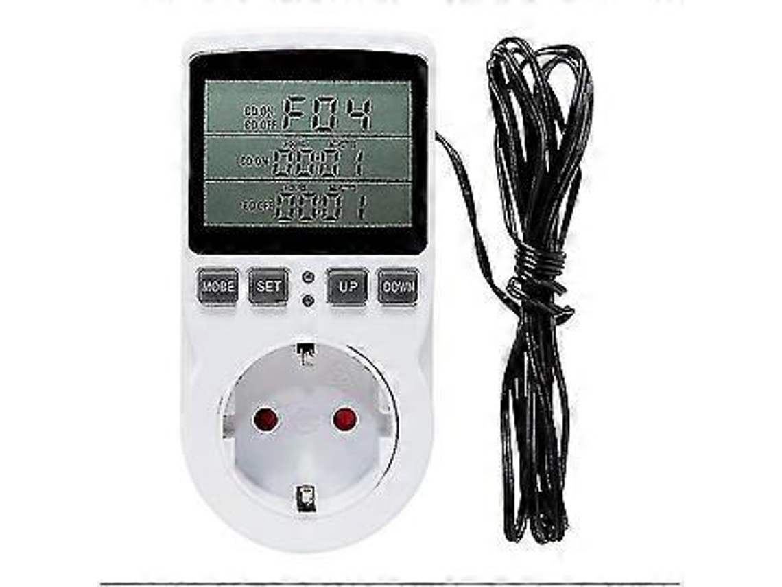 Controlador De Temperatura Aquecimento Resfriamento Termostato Soquete Lcd Controlador De Temperatura 230v Para Estufa Plugue Ue Slowmoose