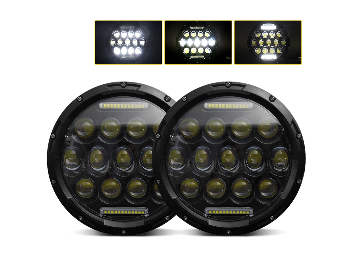 2pcs 7 Inch 200w 6000k Ip67 Car Motorcycle Led Headlight Drl/low/high Beam