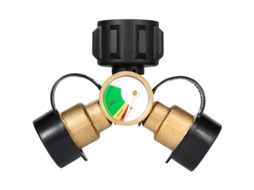 2026 divisor de Propano 2 Vias com Medidor, Adaptador de Tanque de Propano para Churrasqueira