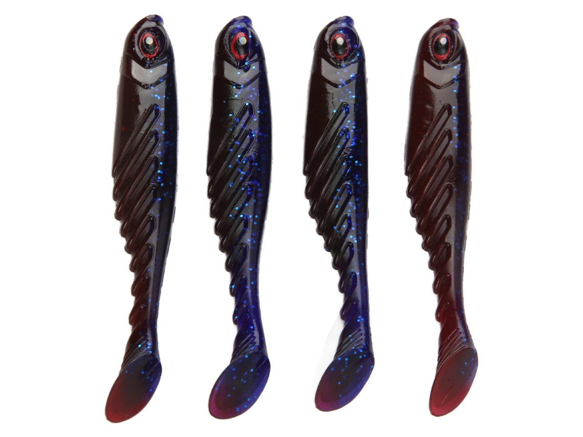 Soft Lure (bionic Fish Lure, Simulated Swimming Posture) 4pcs T-tail Soft Fish 75mm/3.2g Two-color T-tail Soft Bionic Bait Ar...