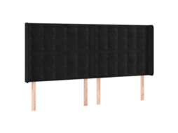 Headboard, Headboards Vidaxl Preto Veludo (183 X 16 X 118/128 Cm)